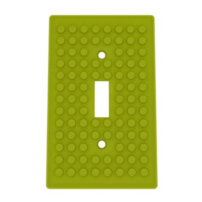 Building Brick Light Switch Cover Plate - Compatible with Standard Construction Blocks (Bright Green)