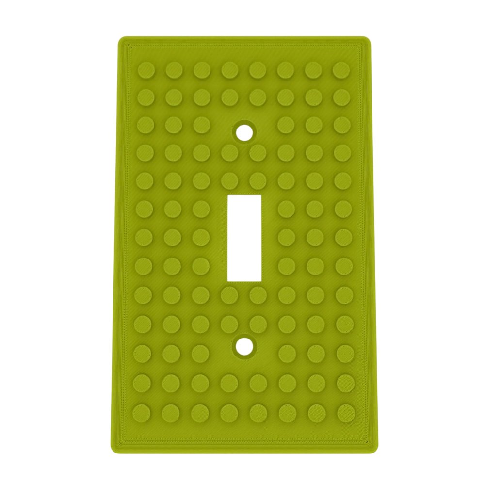 Building Brick Light Switch Cover Plate - Compatible with Standard Construction Blocks (Bright Green)