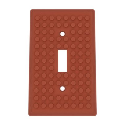 Building Brick Light Switch Cover Plate - Compatible with Standard Construction Blocks (Brown)