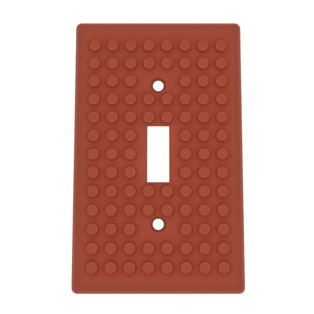 Building Brick Light Switch Cover Plate - Compatible with Standard Construction Blocks (Brown)