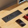 1500W Recessed Power Strip Mount Hidden Charging Station with USB Plug Multiple Surge Protector Outlet Extender with Extension Cord for Nightstand Furniture Bed Conference Table (Black) view 2
