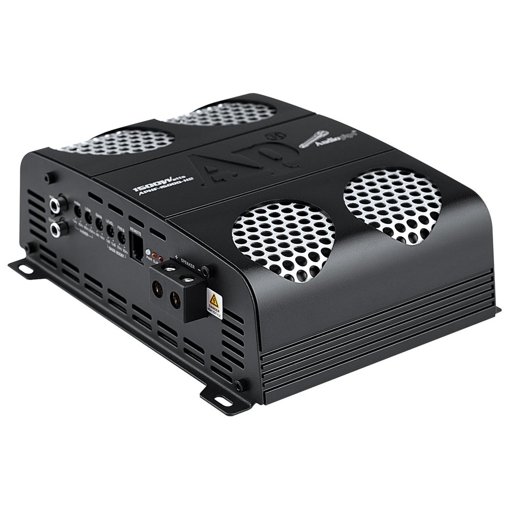 Audiopipe 1500 Watts Full Range Class D Mosfet Amplifier (APHF-1500D-H2), 4-Point Protection System, 2 Ohm, BTL Mode, Remote Bass Control Knob