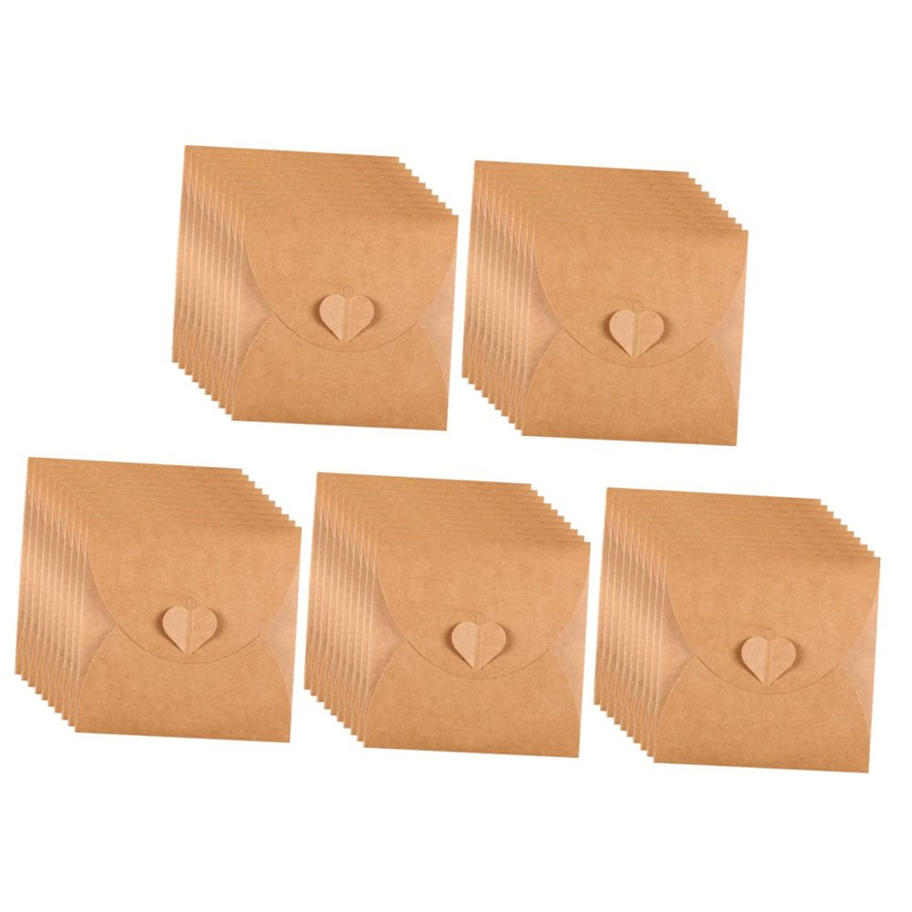 DIYEAH 50pcs Cd Case Holder Bag Kraft Paper Cd Envelop Retro DVD Binder Storage Envelopes for Cards Case
