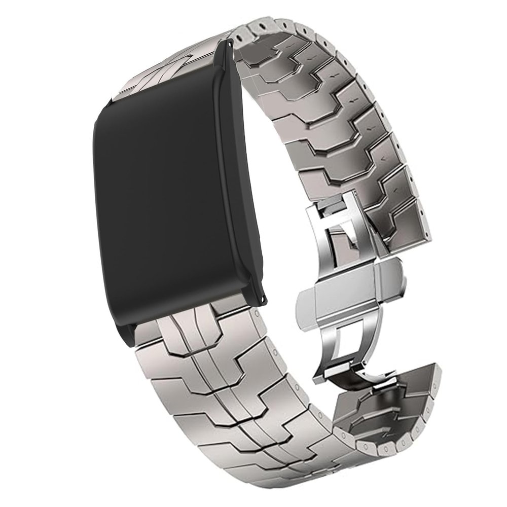 Compatible with WHOOP PEAK Bands with Case bands, Quick Release Stainless Steel Metal Strap with Folding Clasp Replacement Band Compatible with WHOOP 5.0 PEAK, LIFE MG, One, 4.0, 3.0 (Titamium)