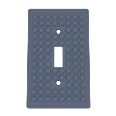 Building Brick Light Switch Cover Plate - Compatible with Standard Construction Blocks (Blue Gray)