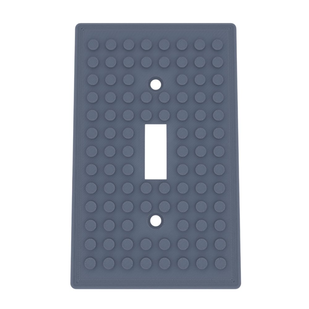 Building Brick Light Switch Cover Plate - Compatible with Standard Construction Blocks (Blue Gray)
