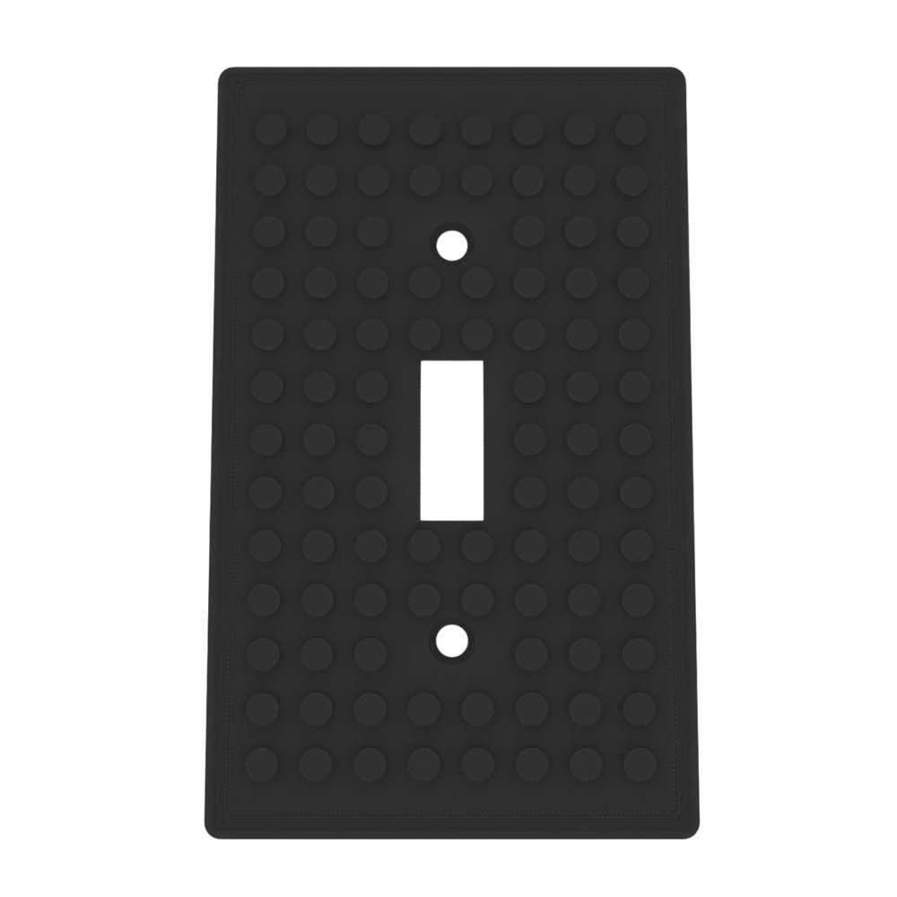 Building Brick Light Switch Cover Plate - Compatible with Standard Construction Blocks (Black)