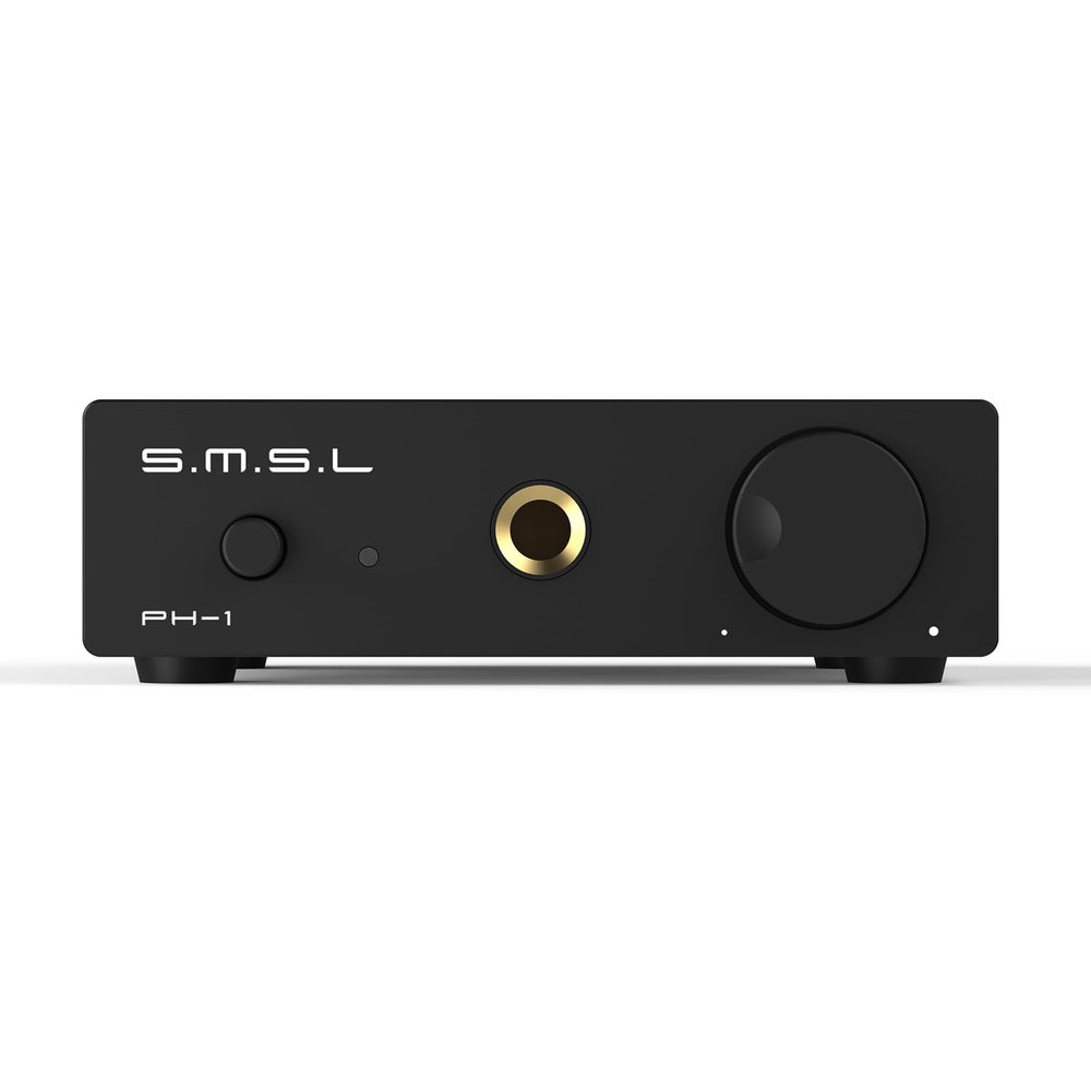 S.M.S.L PH-1 MM Phono Preamp,46dB Gain/Low Distortion,CNC-Made, Headphone Amp Integrated,for Turntable Setup