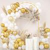 FANPROMS 7.2FT Wedding Arch Stand and Khaki Arch Cover Backdrop Fabric Metal Arch Backdrop Stand with Cover Set Spandex Fitted Brown Backdrops Covers for Birthday Party Ceremony Banquet Decorations view 2