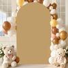 FANPROMS 7.2FT Wedding Arch Stand and Khaki Arch Cover Backdrop Fabric Metal Arch Backdrop Stand with Cover Set Spandex Fitted Brown Backdrops Covers for Birthday Party Ceremony Banquet Decorations view 4
