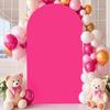 FANPROMS Metal Arch Backdrop Stand and Arch Cover 7.2FT Wedding Arch Stand with Hot Pink Backdrop Cover 2 Sides Spandex Fitted Arched Stands with Covers Set for Bridal Shower Banquet Decorations view 4
