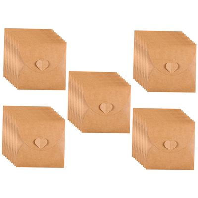 DIYEAH 50pcs Retro Envelope Bag Kraft Paper Cd Sleeves Cd Case Holder DVD Binder Storage Wedding Envelope for Cards