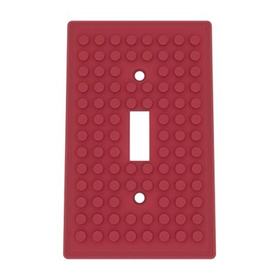 Building Brick Light Switch Cover Plate - Compatible with Standard Construction Blocks (Maroon Red)
