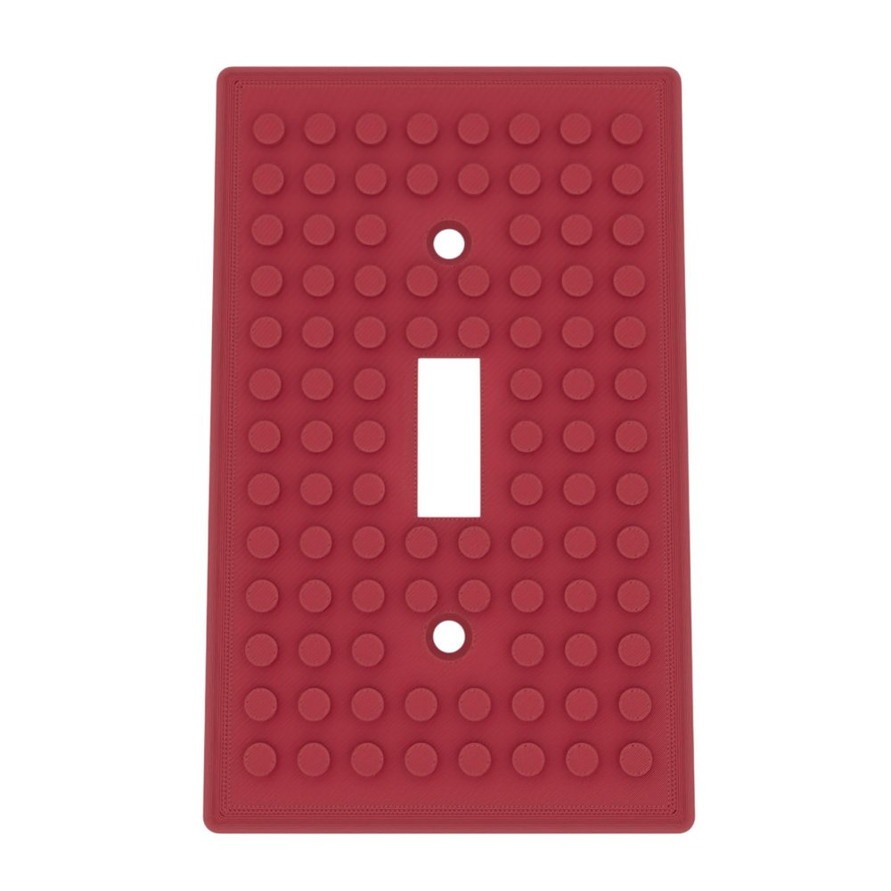 Building Brick Light Switch Cover Plate - Compatible with Standard Construction Blocks (Maroon Red)