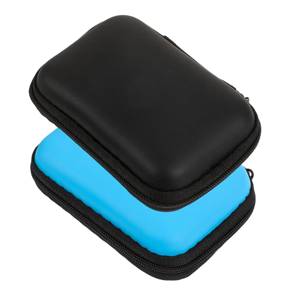 2pcs Portable Hard Drive Case for External Storage Shockproof Storage Box Cable Organizer Travel-Friendly Protective Pouch for SSD and External
