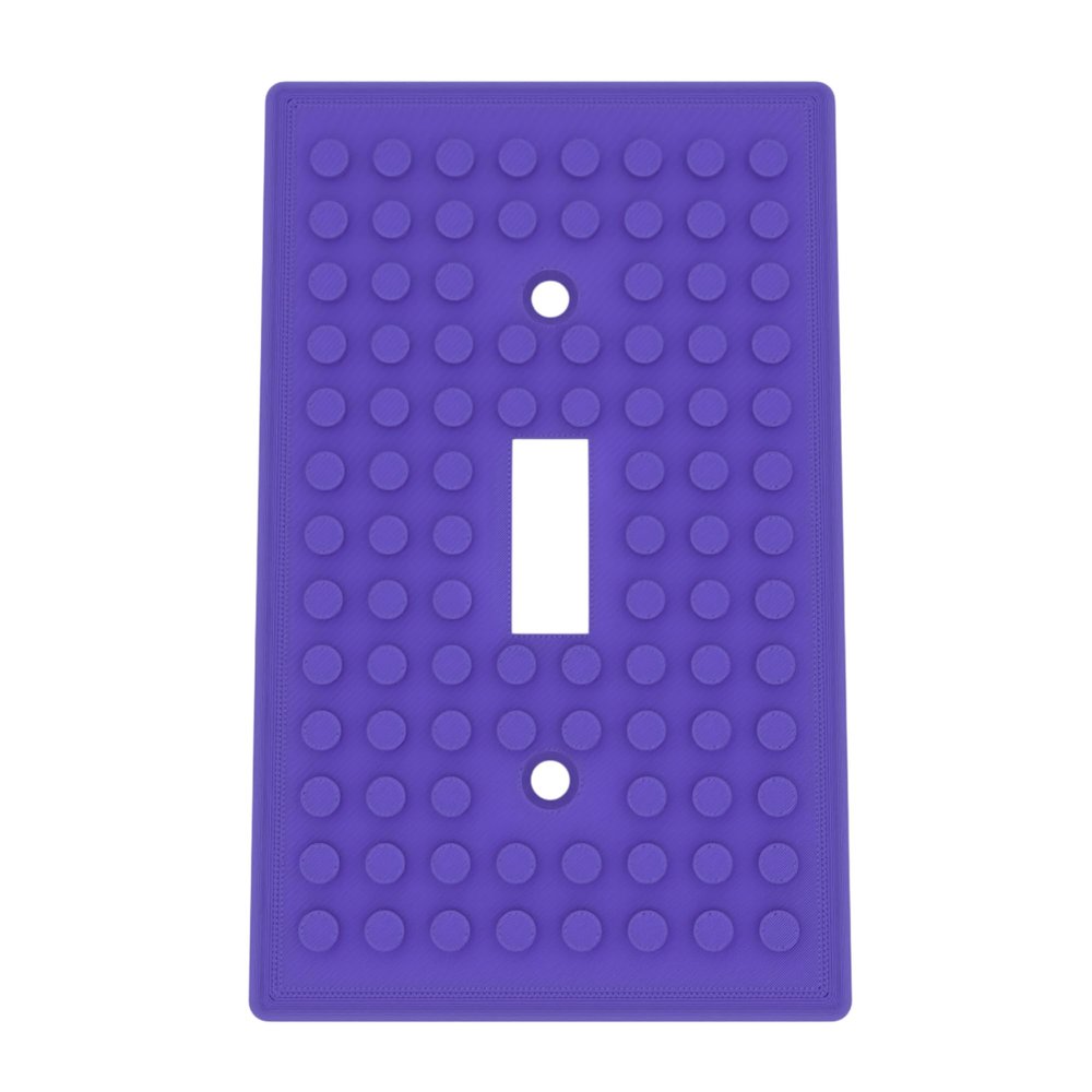 Building Brick Light Switch Cover Plate - Compatible with Standard Construction Blocks (Purple)