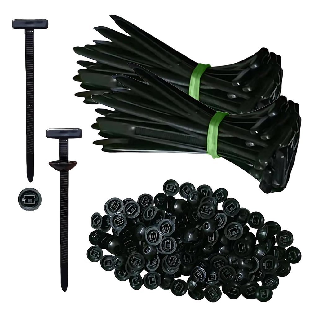 200PCS Nylon Universal Cable Tie Buckle, Zip Ties Heavy Duty with Pin & Button Design, Car Daily Repair, Applicable Toengine Lower Guard Plates, Fender Linings, Fenders, Trunkclips (200)