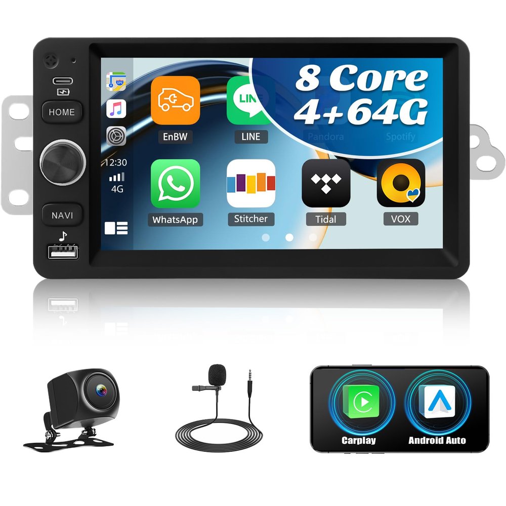 [4+64G] 8-Core Android 15 Car Stereo for Chevy Chevrolet Silverado SSR Tahoe 2003-2006,GMC Siera Yukon 2003-2006,Hummer H2 2003-2007 with Carplay,7 Car Radio with Mirror Link BT FM/RDS WiFi GPS SWC