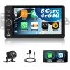 [4+64G] 8-Core Android 15 Car Stereo for Chevy Chevrolet Silverado SSR Tahoe 2003-2006,GMC Siera Yukon 2003-2006,Hummer H2 2003-2007 with Carplay,7 Car Radio with Mirror Link BT FM/RDS WiFi GPS SWC view 1