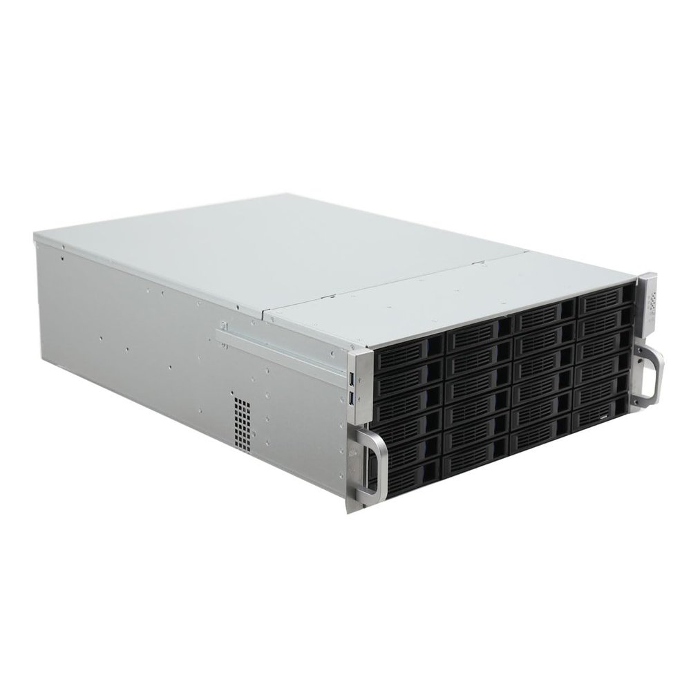 4U Server Chassis, Rackmount Server Chassis 24 Hot-Swap 3.5 SATA/SAS 6G Drive Bays, 6X SFF-8087 Mini SAS, Supports EEB/CEB/ATX/Micro ATX/ITX Motherboards, 3X 120mm 2X 80mm Cooling Fans, USB 3.0 Ports
