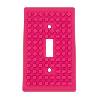 Building Brick Light Switch Cover Plate - Compatible with Standard Construction Blocks (Hot Pink)