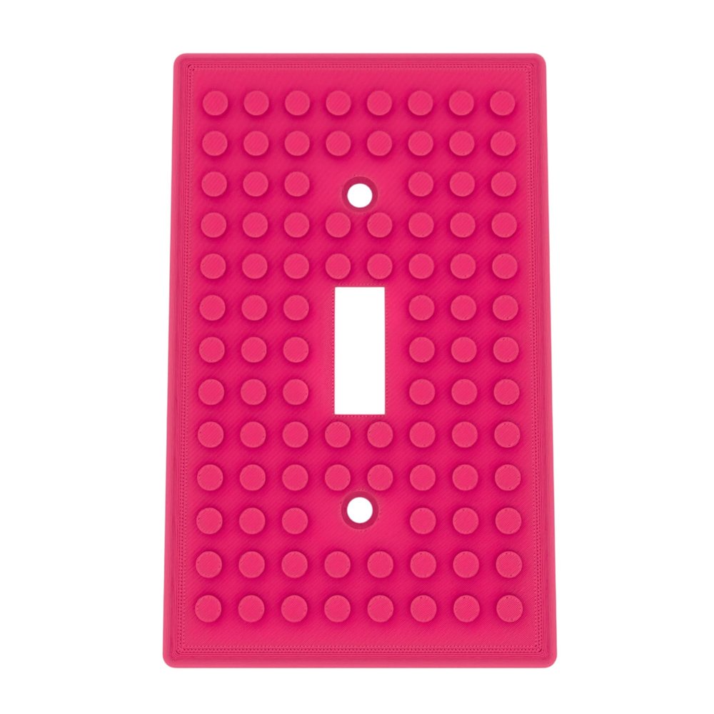 Building Brick Light Switch Cover Plate - Compatible with Standard Construction Blocks (Hot Pink)