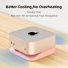 ELETIUO Desk Stand for Mac mini M4/M4 Pro 2024,Silicone Desktop Mount with Heat Dissipation,Anti-Slip Base,Easy Power Button Access,Space-Saving for Improved Cooling & Desk Organization,Pink view 4