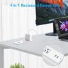 1500W Recessed Power Strip Mount Hidden Charging Station with USB Plug Multiple Surge Protector Outlet Extender with Extension Cord for Nightstand Furniture Bed Conference Table (White) view 3