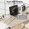 1500W Recessed Power Strip Mount Hidden Charging Station with USB Plug Multiple Surge Protector Outlet Extender with Extension Cord for Nightstand Furniture Bed Conference Table (White) view 4