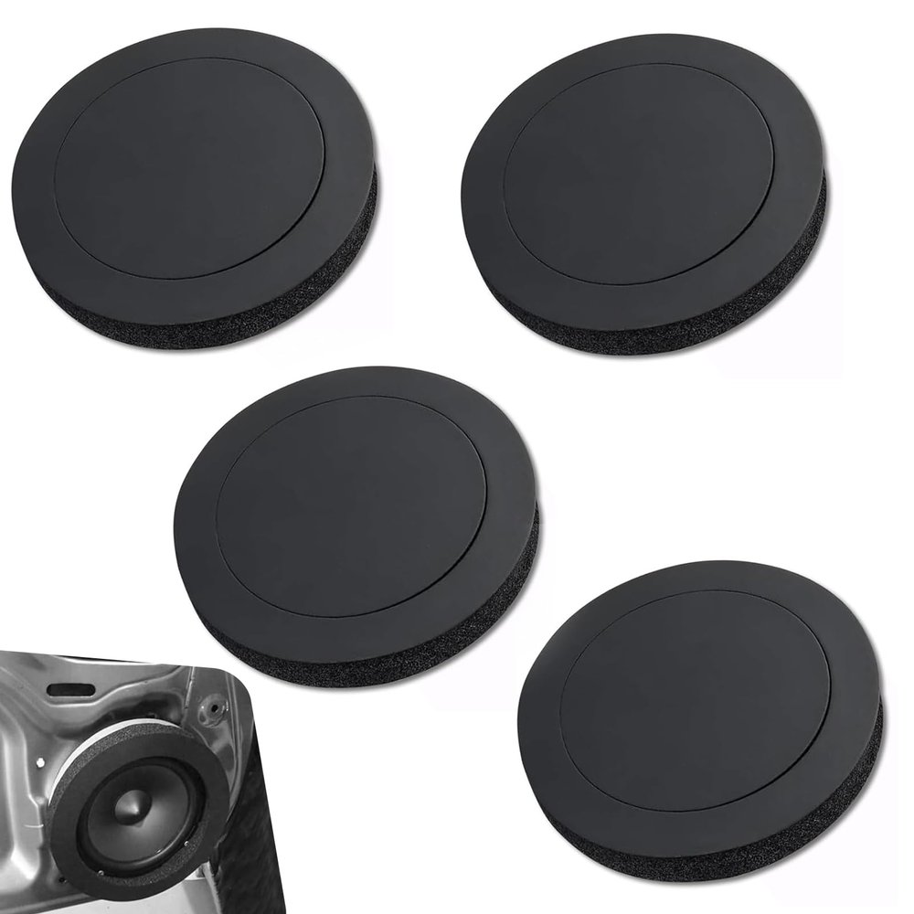 Diamall 4 PCS Car Audio Speaker Bass Foam Gasket, 6.5" Speaker Foam Rings, Self-Adhesive Car Enhanced Stereo Sound Modification Accessories, Universal for Most Cars SUVs Trucks (Black)