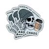 3Pcs Running On Coffee and Chaos Sticker Mental Health Funny Skeleton Cafe Sticker Gift Running On Coffee and Chaos Waterproof Stickers Car Decal for Laptop Water Bottle Toolbox Phone Case 3" view 1