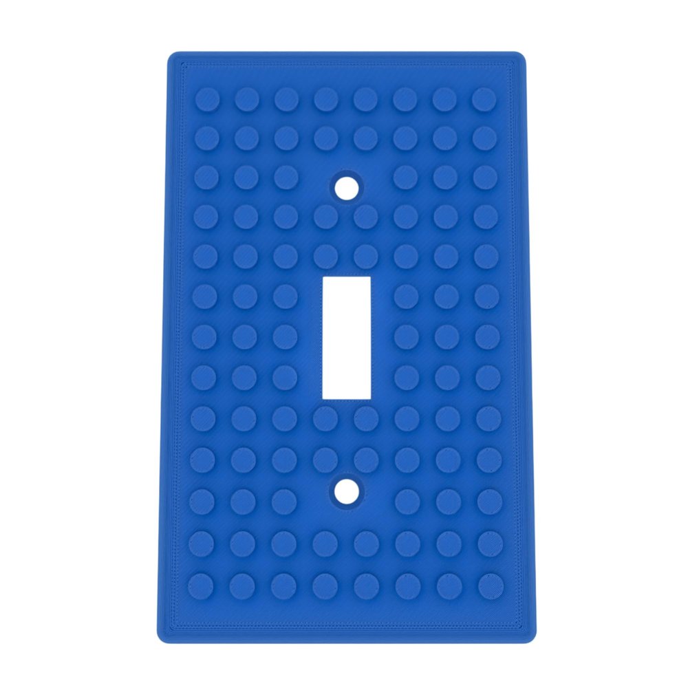 Building Brick Light Switch Cover Plate - Compatible with Standard Construction Blocks (Cobalt Blue)