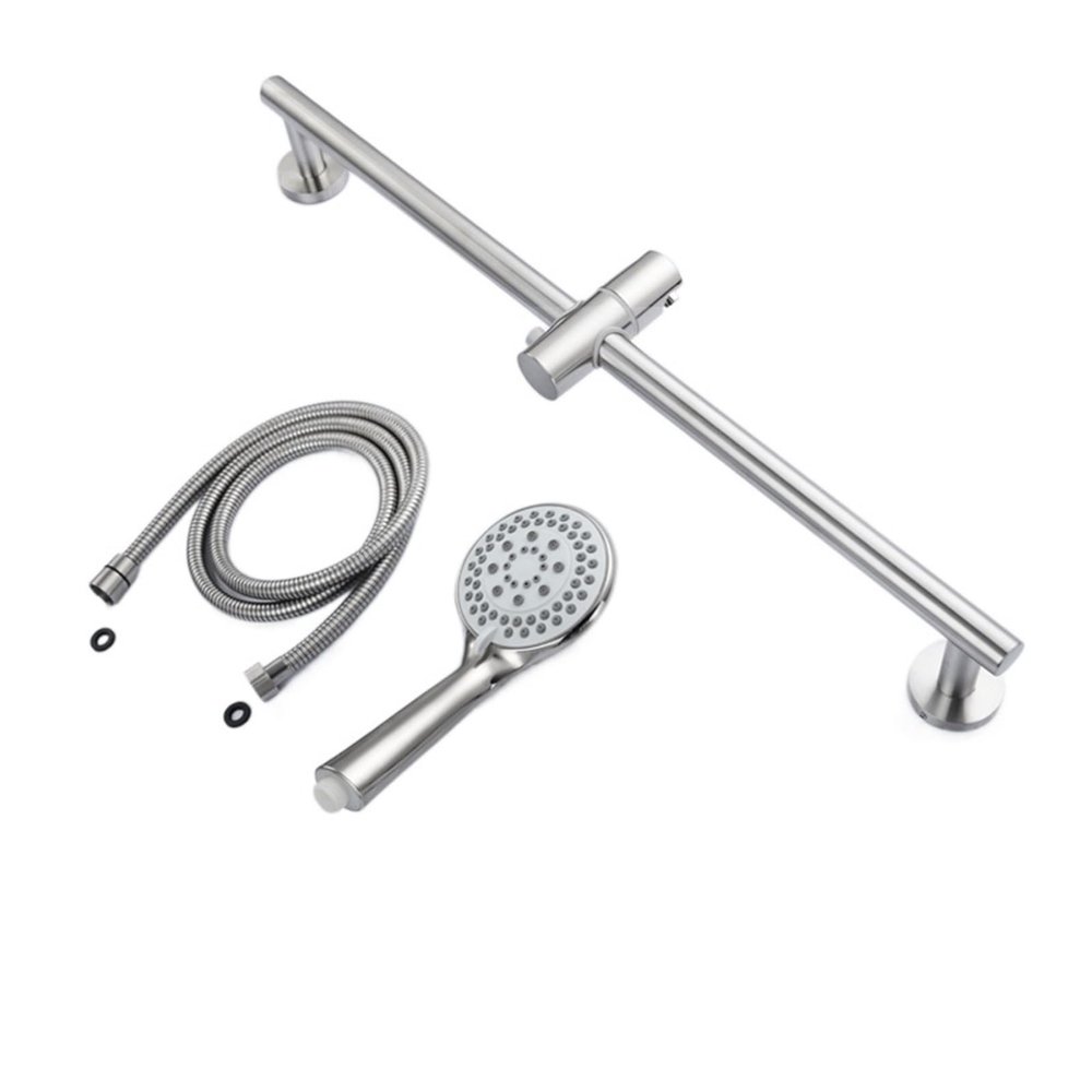 NLCKDSML Bathroom Sliding Shower Adjustable Height Contemporary Style Multifunction Brushed Handheld Shower Set(Whole Shower Set ABS)