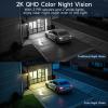 3pc 2.4G/5G WiFi Cameras for Home Security with Double Solar Panels, 2K Solar Security Cameras Wireless Outdoor, Color Night Vision , 2-Way Talk, Spotlight, Siren,IP66, Cloud/SD, AI Detection, W/Alexa view 4