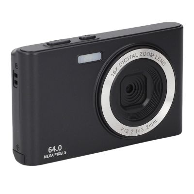 Retro Camera 4K Video 64MP Photo 18X Digital Zoom Student Camera for Travel Photography (Black)