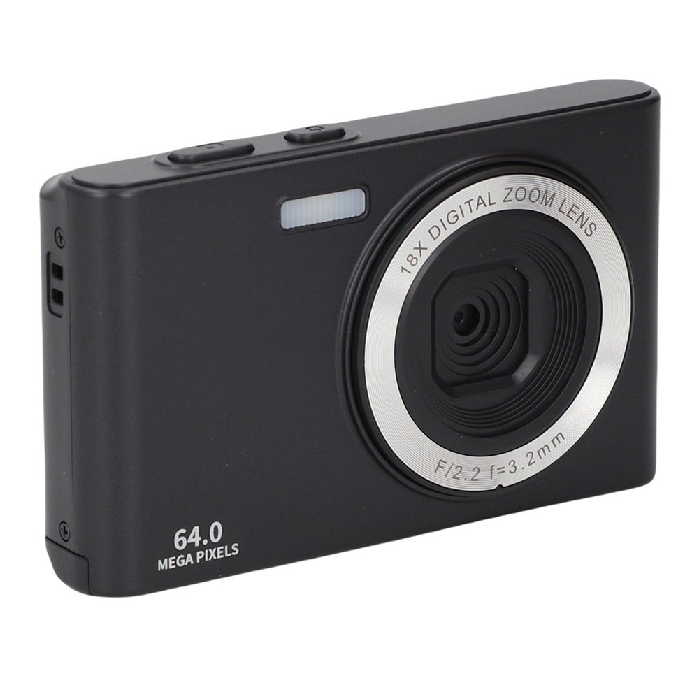 Retro Camera 4K Video 64MP Photo 18X Digital Zoom Student Camera for Travel Photography (Black)