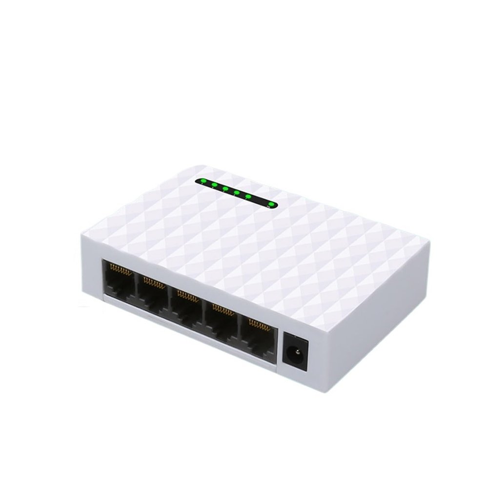 1000M Gigabit Mini 5-Port Fast Ethernet Network Switch LAN Hub RJ45 Ethernet and Switching Hub Split Desktop Switch(US Plug White)