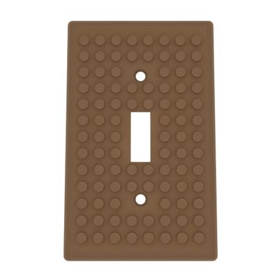 Building Brick Light Switch Cover Plate - Compatible with Standard Construction Blocks (Cocoa Brown)