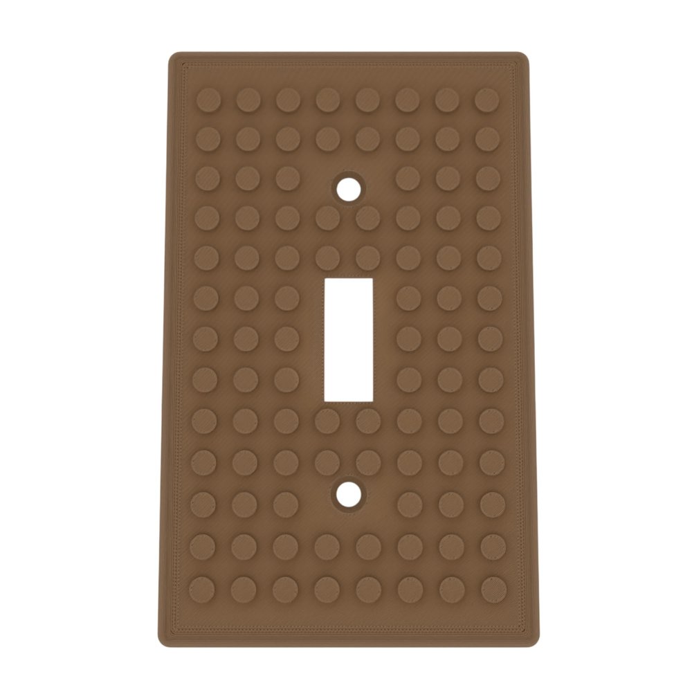 Building Brick Light Switch Cover Plate - Compatible with Standard Construction Blocks (Cocoa Brown)