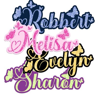 (New Update) Custom Name with Butterfly Sticker Personalized Text Color Beauty Waterproof Vinyl Decal for Water Bottles Tumbler Laptop Hard Hat Car Kindle Gifts for Family Teacher Girl Boy