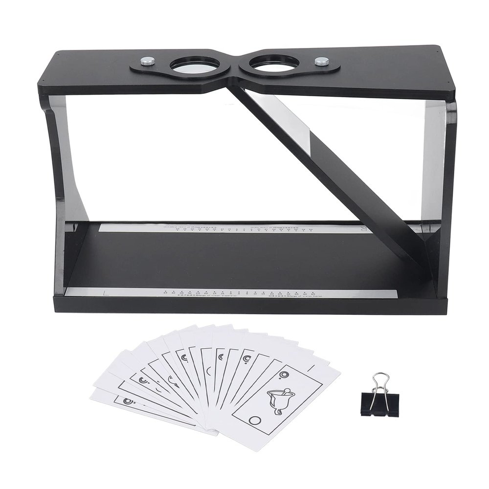 Oblique Stereoscope Visual Perception Trainer for Amblyopia Strabismus, Accurate Cheiroscopes with Durably ABS Material, Bare Eye Training for Visual Perception Improvement