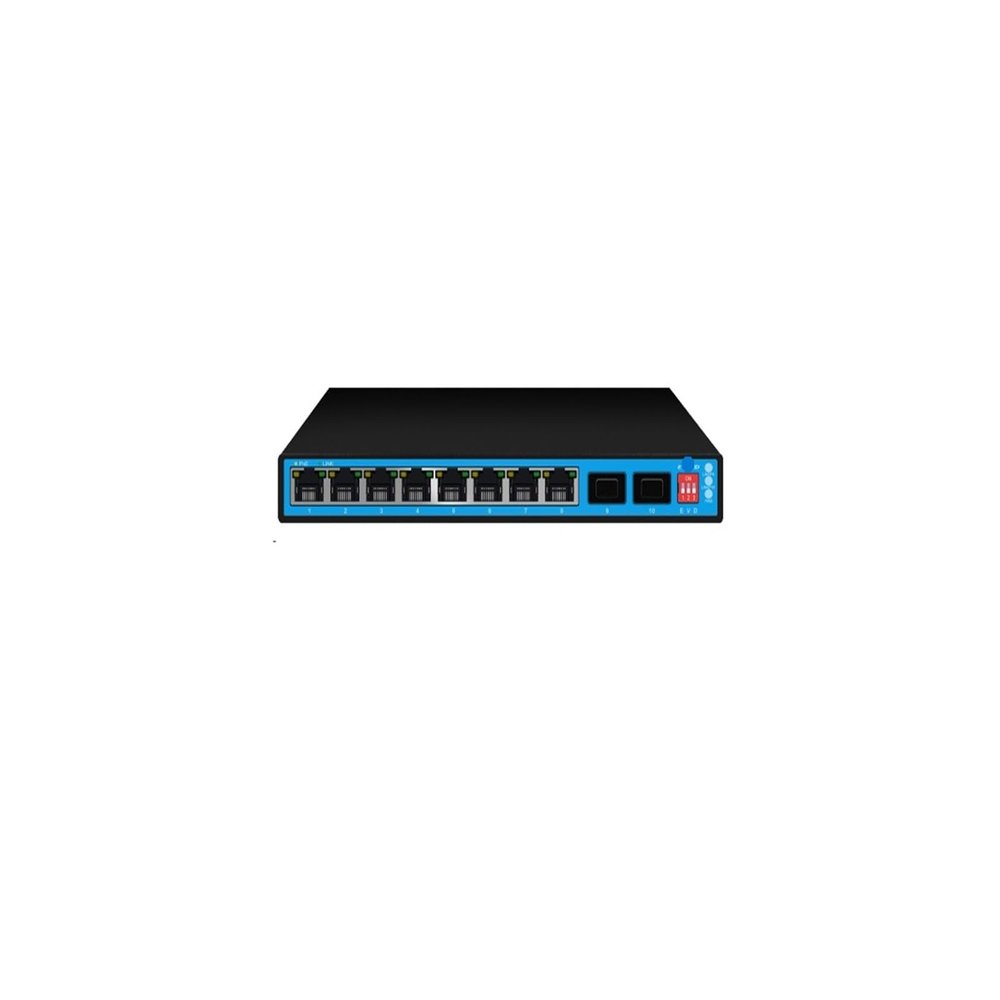 4/8 Port POE Switch 10/100Mbps Ethernet Switch with 2 Uplink Ports External Power Adapter Network Switch(EW-S1910CFF-DP)