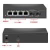 2.5Gbps Ethernet Switch 4-Port 2500Mbps Network Switch 2-Port 10G SFP+ Slot Home Lab Hub Internet Splitter and Play(EU Plug) view 3