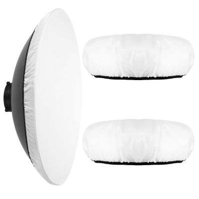 2 Packs Light Diffuser Cover 22 Inches/ 55 cm Beauty Dish Diffuser Sock Soft White Standard Cloth Diffusers for Flash Speedlight, Strobe Light, Monolight Reflector, Fits Portrait, Fashion Photography