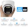 MWRCTV 4K Security Audio Dome Camera 8MP (2160P) Smart Dual Light PoE Turret AI Human Detection 2.8mm 106 Wide Angle Lens Color Night Vision Built-in Mic IP67 Waterproof Compatible with NVR(4pcs) view 2