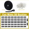 3PCS 32.8ft Hook and Loop Tape Nylon Fastening Cable Straps Freely Cuttable Securing Cord Ties with 50Pcs Metal Buckles Strong Load Bearing Heavy Duty Adhesive Tape Firm Bonding for DIY view 2