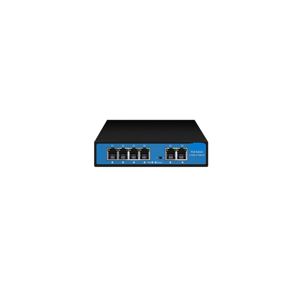 4/8 Port POE Switch 10/100Mbps Ethernet Switch with 2 Uplink Ports External Power Adapter Network Switch(EW-S1906CF-DP)