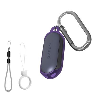 for PLAUD NotePin AI/NotePin S Voice Recorder Case Cover,Clear Soft TPU Protective Case Cover with Keychain & Lanyard,Full Protective Case -Purple
