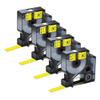 12mm Flexible Nylon Labels 3~10PK Compatible with 18488 18489 18490 18491 Tape for 3000 4200 5200 Label Makers(4PK Black on Yellow) view 1