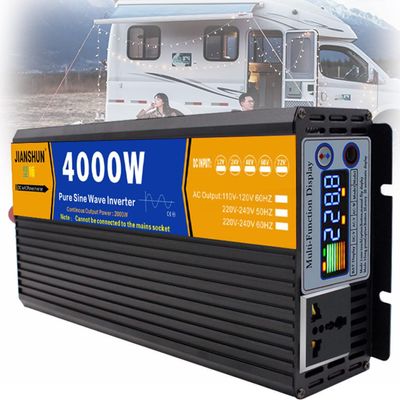 Power Inverter - Dc 12v To Ac 110v 120v Converter With Display - Pure Sine Wave Power Inverter - For Camping,Home,Trip - Car Inverter,4000W-72Vto110V